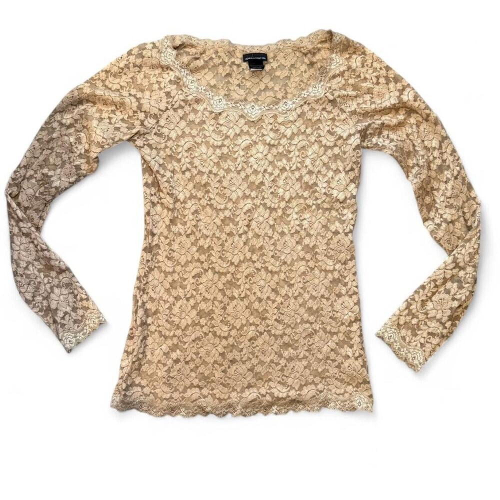 Y2k cottagecore whimsical lace sheer long sleeve top